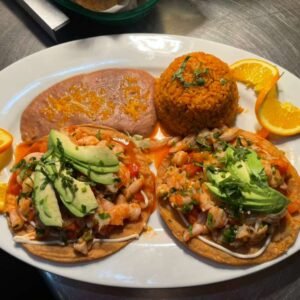 tostadas de ceviche dinner